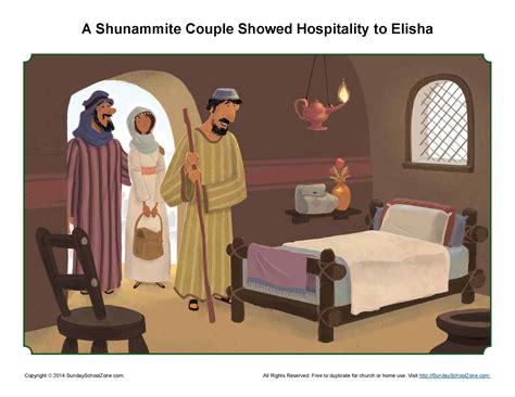 A Shunammite Couple Showed Hospitality to Elisha Story Illustration