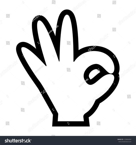 Human Okay Hand Sign Stock Vector 123896494 - Shutterstock