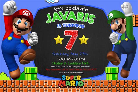 Super Mario Invitation Template