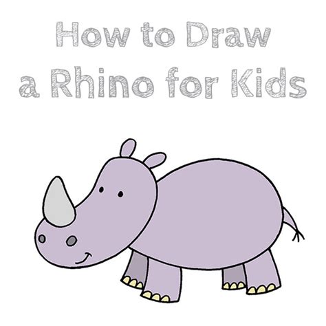 Rhino Drawings For Kids