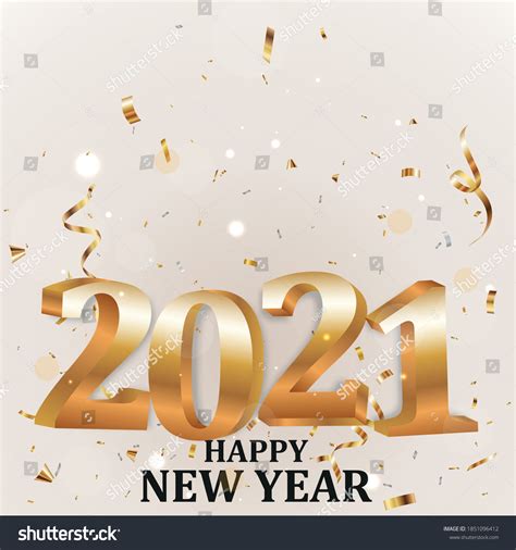 Happy New Year Banner Gold Confetti Stock Vector (Royalty Free ...