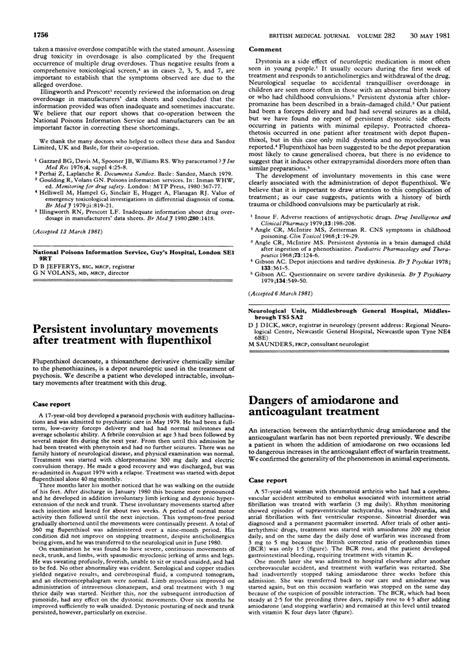 (PDF) Dangers of amiodarone and anticoagulant treatment