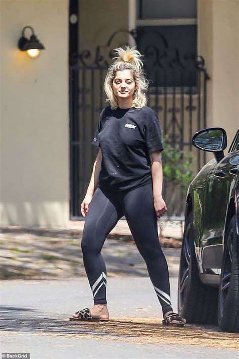 Make-up free Bebe Rexha pulls funny faces in her workout gear and ...