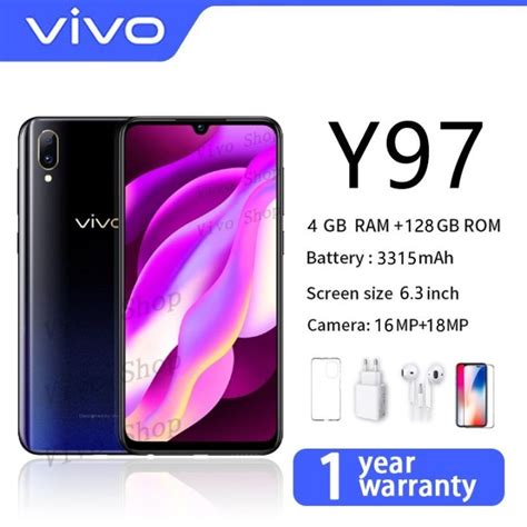 VIVO Y97 4+128GB Cellphone Facial recognition unlock 6.3inch Full Screen HD Camera Smartphone ...