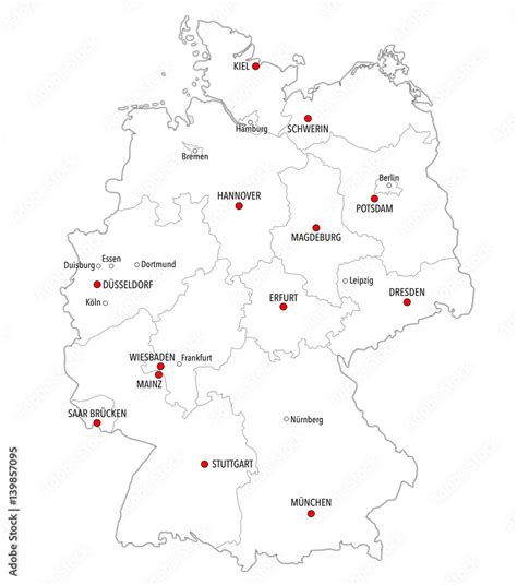 Coloring Map Cities Of Germany With Printable