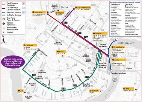 New Orleans Streetcar Route Map - State Coastal Towns Map