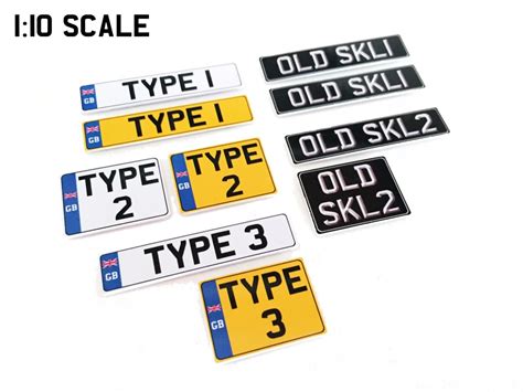 1:10 Scale UK British RC Mini Plastic Number Plate Plates Pair License Car Drift | eBay