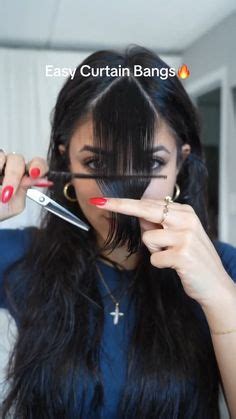 EASY way to cut curtain bangs in 2024 | Hair cuts, Hair tutorial, Haircut types