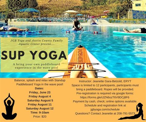 SUP Yoga at the Wave Pool, Asotin County Family Aquatic Center ...