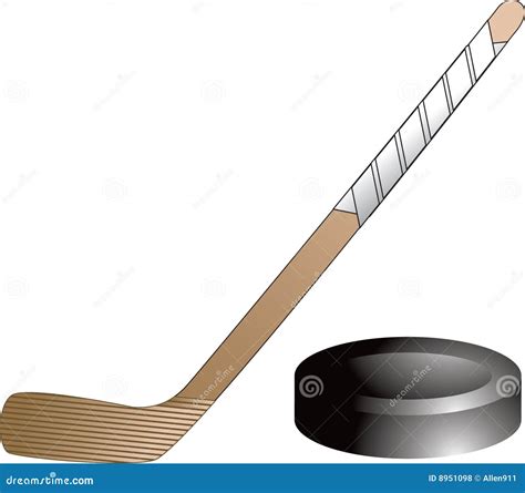 Isolated Hockey Puck And Stick Royalty Free Stock Photos - Image: 8951098