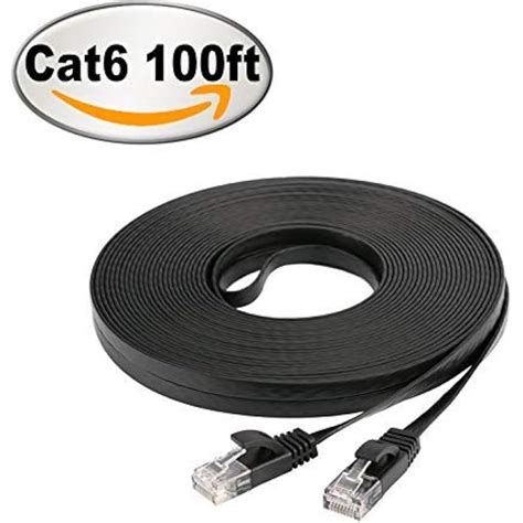 NCElec Weatherproof Flat Cat 6 (Cat6) Ethernet Cable, RJ45 Connector, 32AWG, Up | eBay