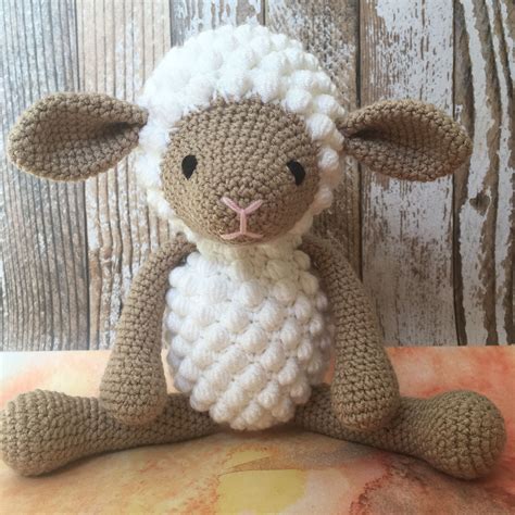 Plush big lamb toy crochet curly stuff sheep doll baby | Etsy in 2021 ...