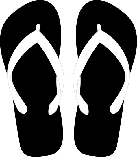 Black and white flip flops Clip Art Image - ClipSafari