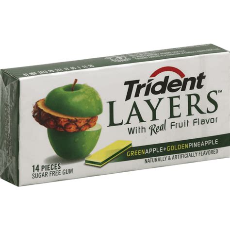 Trident Layers Gum, Sugar Free, Green Apple + Golden Pineapple | Chewing Gum | Foodtown