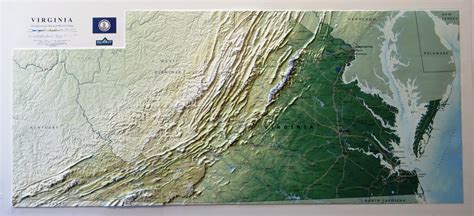 Virginia State Three Dimensional 3D Raised Relief Map – RaisedRelief.com