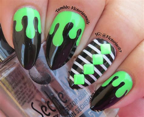 green slime drip nails / nail art | Punk nails, Nails, Thermal nails