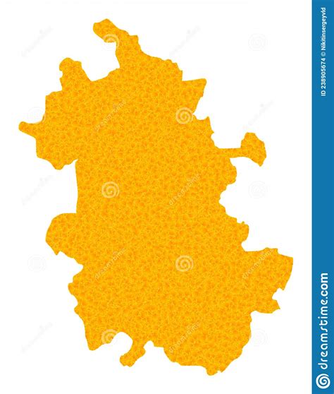 Golden Vector Map of Anhui Province Stock Vector - Illustration of province, flat: 238905674