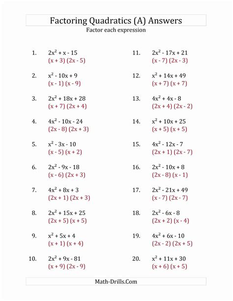 48 Factoring Linear Expressions Worksheet