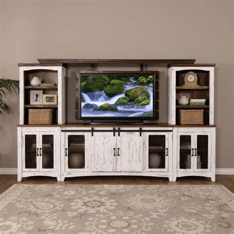 Potter Rustic White Entertainment Center | Jerome's Furniture | Living ...