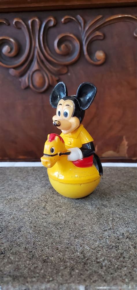 Vintage Mickey Mouse Toy Walt Disney Productions Gabriel Wobbler, Wobble Toy Mickey Mouse Riding ...