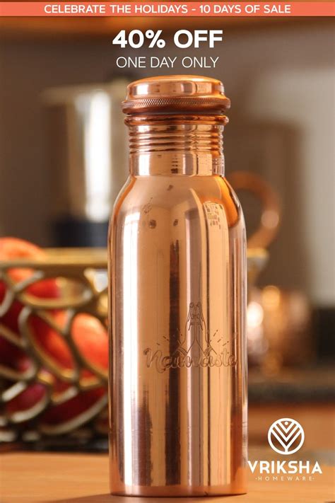 Pure Copper Water Bottle - One Day Only - 40% OFF | Cute gifts, Bottle ...