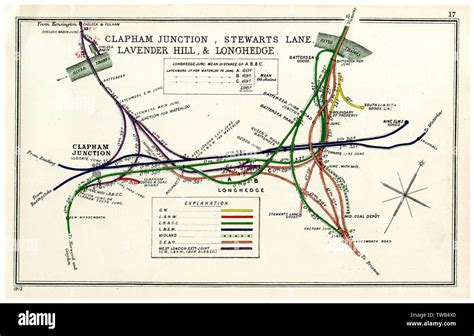 Railway map, Clapham Junction area, London Stock Photo - Alamy