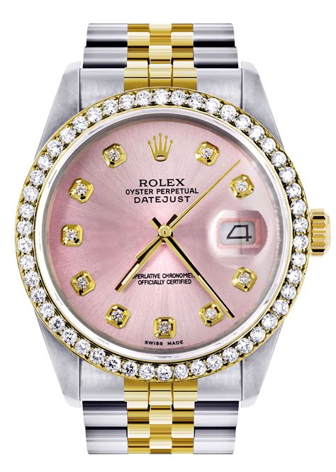 Womens Gold Rolex Datejust Watch | 36Mm | Pink Dial | Jubilee Band – FrostNYC