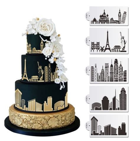 City Skyline 2 Cake Stencil - Annettes Cake Supplies