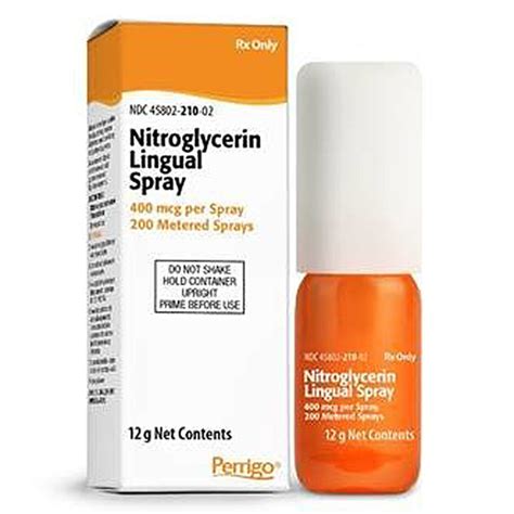 Nitrolingual Pump Spray Nitroglycerin Lingual Spray 4.9 gram, 60 Meter ...