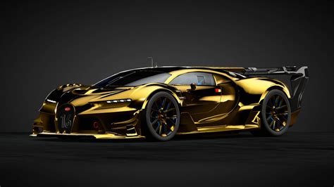 Download Cool Bugatti Vision Gran Turismo Gold Wallpaper | Wallpapers.com