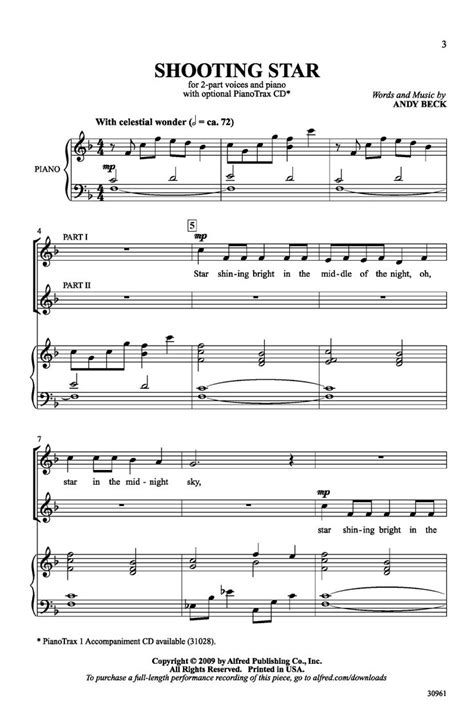 Shooting Star (Two-Part ) by Andy Beck| J.W. Pepper Sheet Music | Choral sheet music, Shooting ...