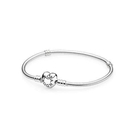 Silver Charm Bracelet with Heart Clasp | PANDORA Jewelry US