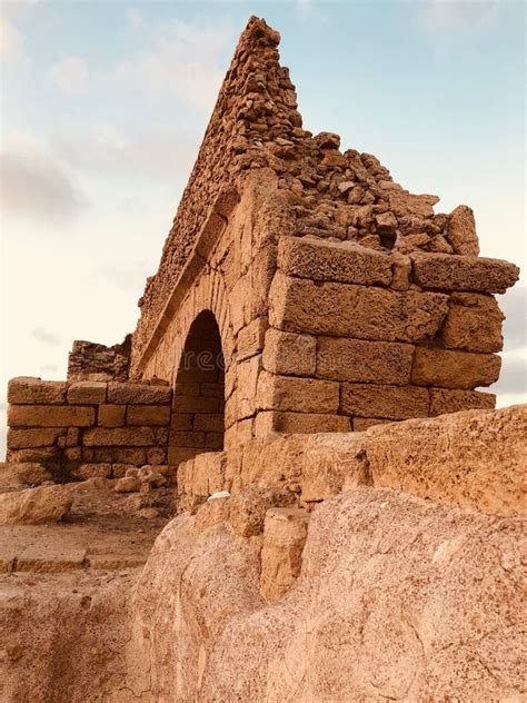 The Aqueduct To Caesarea, Israel Stock Image - Image of light, mosaic ...