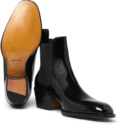 Tom Ford Webster Patent-leather Chelsea Boots in Black for Men - Lyst