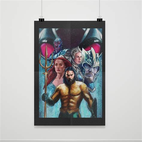 Aquaman Jason Momoa Dc Drawing Poster Poster