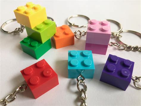 LEGO brick keyring 2x2 handmade keychain genuine LEGO® various | Etsy