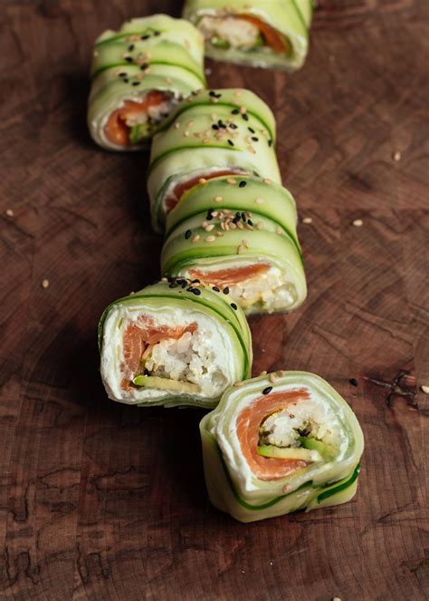 Cucumber Wrapped Sushi Roll — saltnpepperhere | Sushi recipes, Sushi roll recipes, Healthy sushi