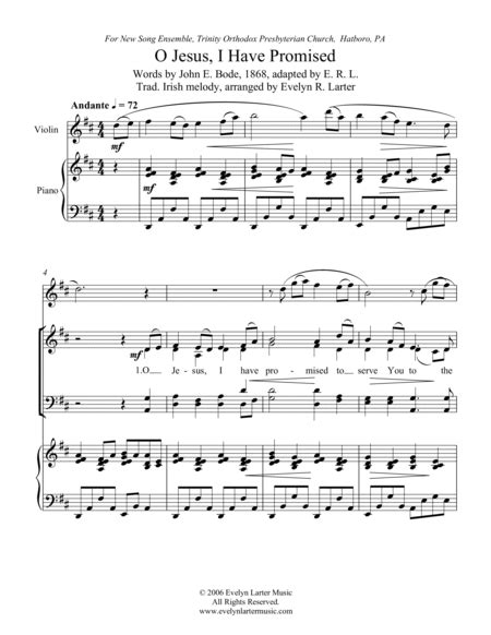 O Jesus, I Have Promised Sheet Music | Evelyn R. Larter | SATB Choir