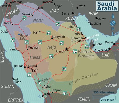 Saudi Arabia Regions Map • Mapsof.net