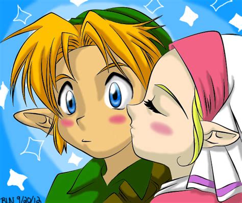 Zelda and Link-Kiss by tyler-gf123 on DeviantArt