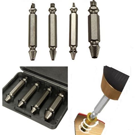 4Pcs broken damaged Screw Extractor Drill Bit Guide Set Broken Bolt ...