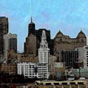 Buffalo Skyline Cityscape Painting by Enki Art - Fine Art America