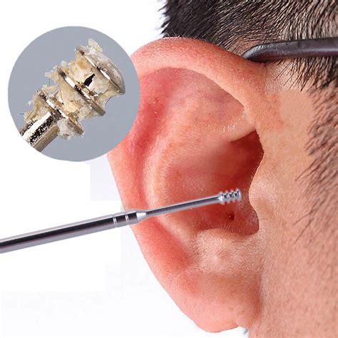 1pcs Reusable Stainless Steel Spiral Ear Pick Wax Remover Cleaner ...