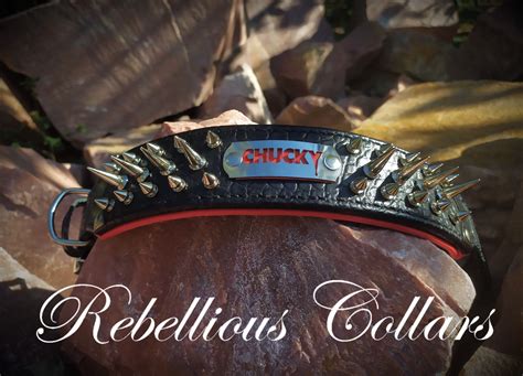 Personalized dog collar with spikes | Etsy