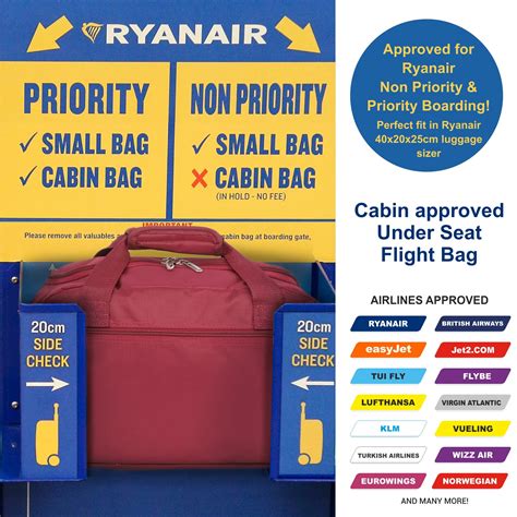 40x20x25 New and Improved 2022 Ryanair Maximum Size Holdall Cabin ...