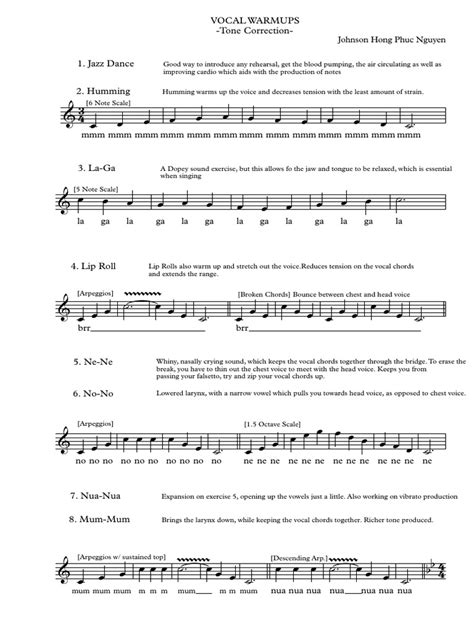 Vocal-Exercises-FINAL.pdf | Musicology | Human Voice