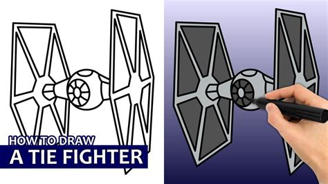 How To Draw A Tie Fighter (Easy Drawing Tutorial) - YouTube