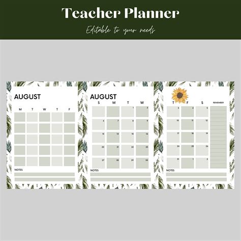 Teacher Planner 2023-2024 Printable - Etsy