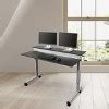 Stand Up Desk Store Crank Adjustable Two Tier Standing Desk With Heavy Duty Steel Frame (silver ...