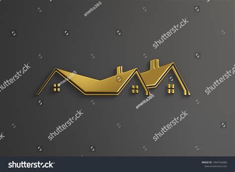 Real Estate Gold Logo Design 3d Stock Illustration 1060744280 ...